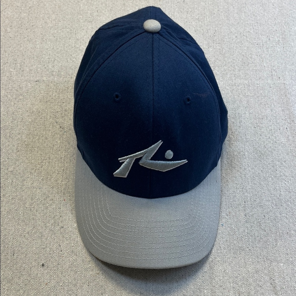 Rusty Navy Baseball Cap with Light Gray Logo Flexfit